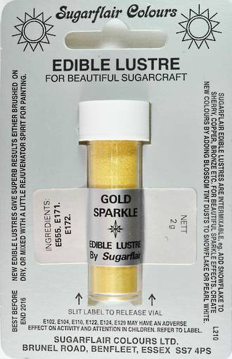 Sugarflair Edible Lustre Colour Gold Sparkle